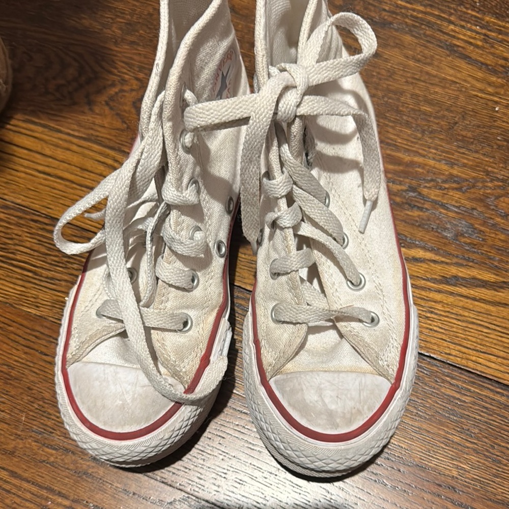 Classic White High-Top Kids Sneakers